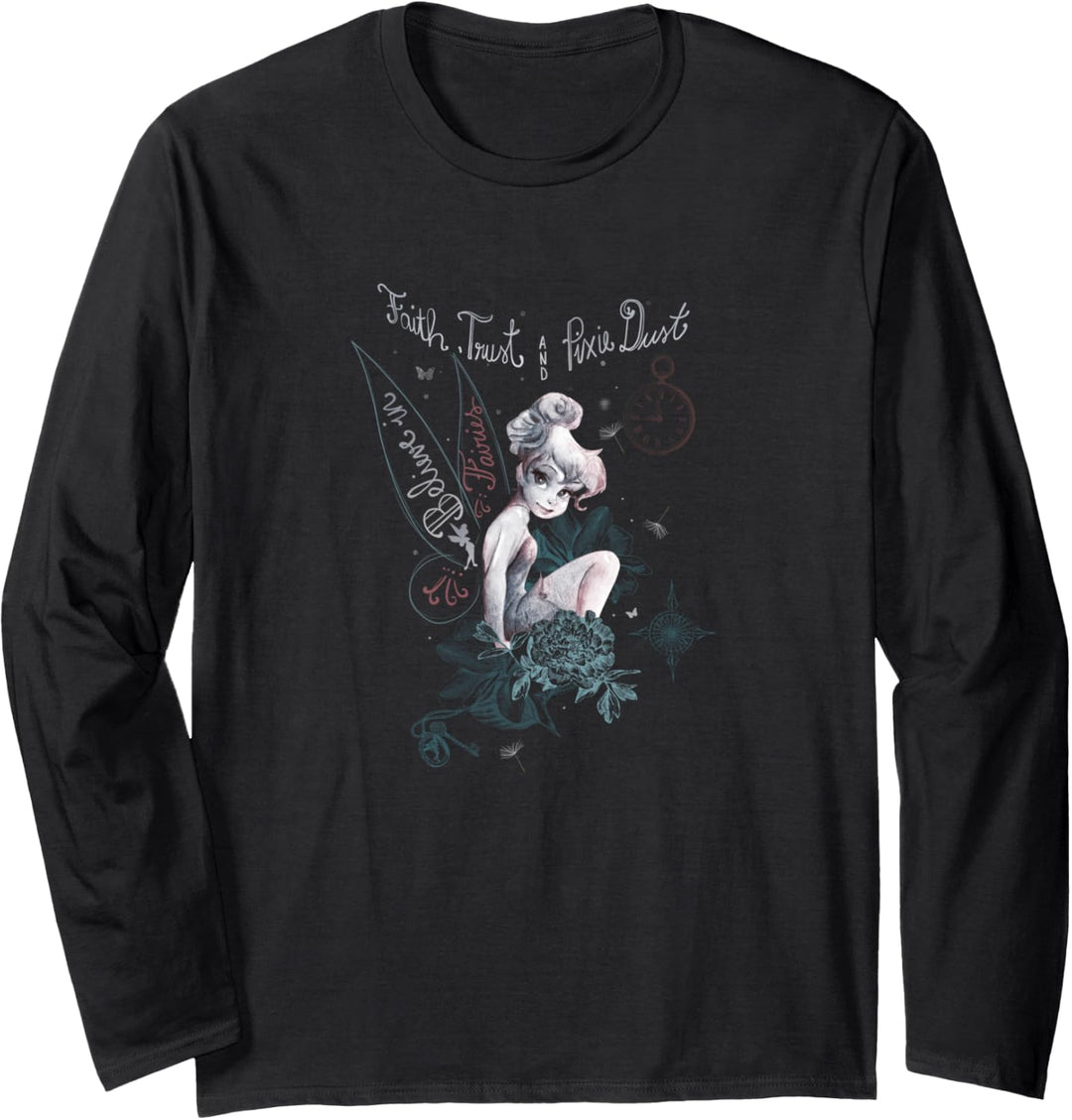 Disney Peter Pan Tinkerbell Swirly Faith Trust & Pixie Dust Langarmshirt