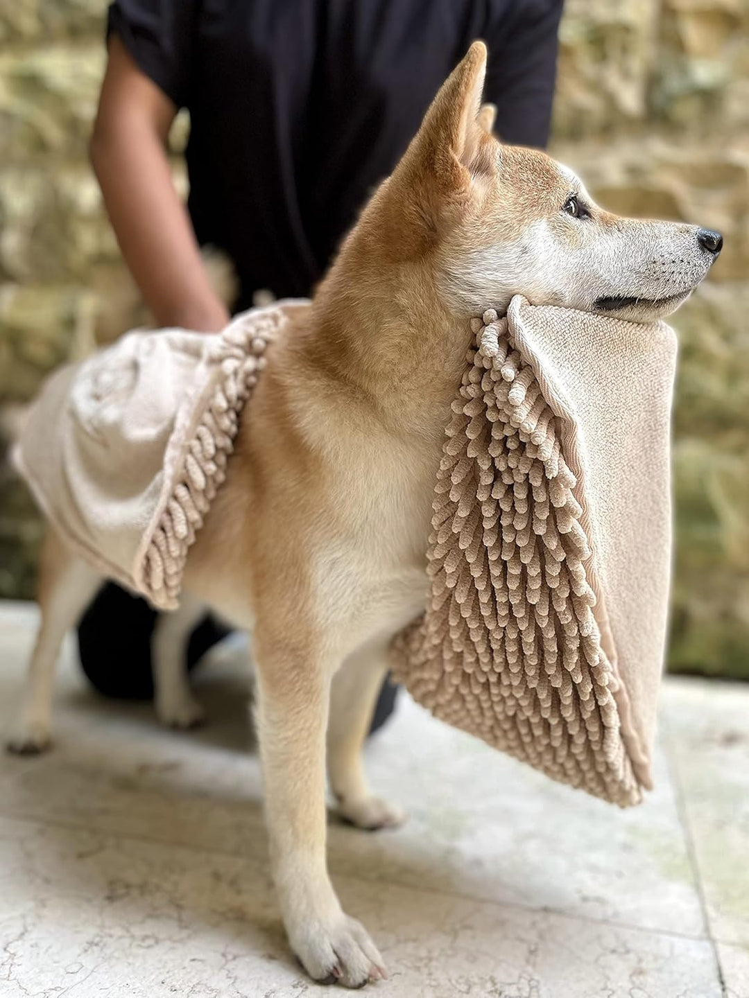 Tuff Pupper Schnelltrocknendes Handtuch für Hunde | Ultra saugfähiges Mikrofaser-Shammy | Extra gros