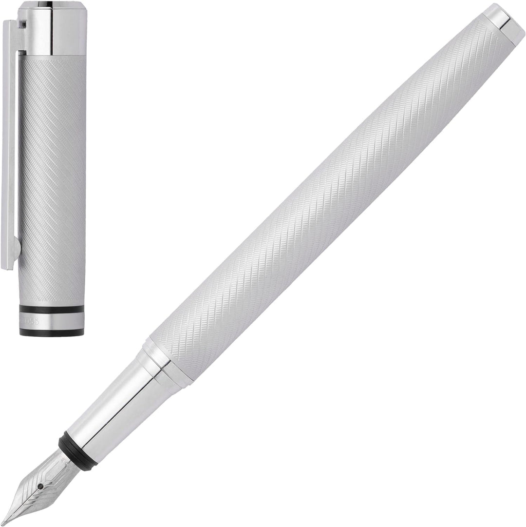 Hugo Boss Stifte-Set Filament Chrome HPBP265B (Kugelschreiber & Füllfederhalter) | Geschenkbox