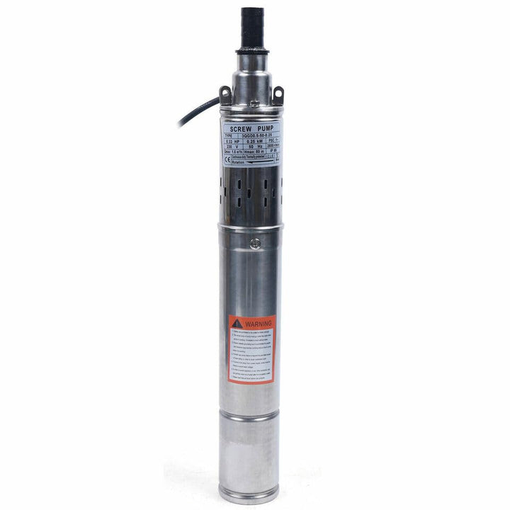 250W Tiefbrunnenpumpe, 20DB Edelstahl Wasserpumpe, 1600 Liter/Stunde, Eintauchtiefe bis 262 Zoll, fu