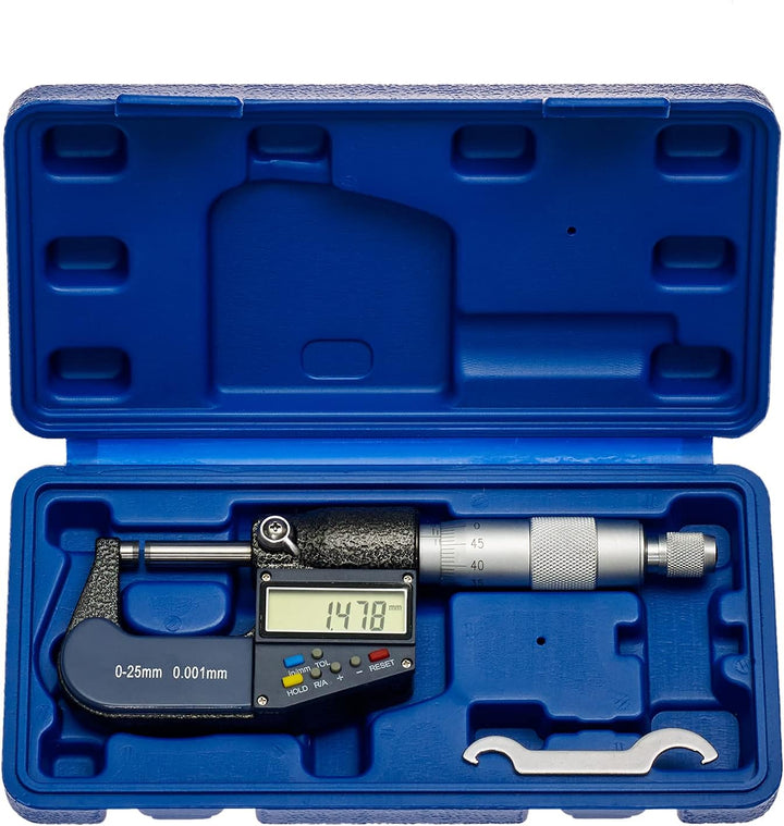 WABECO Digitale Mikrometerschraube 0-25 mm Mikrometer Bügelmessschraube