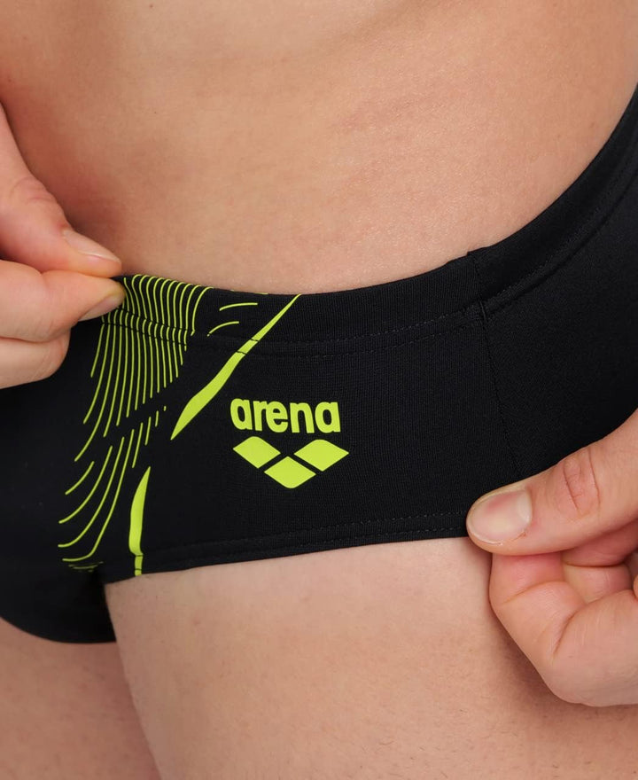 ARENA Herren Men's Swim Briefs Graphic Swim Briefs 8 Black-soft Green, 8 Black-soft Green