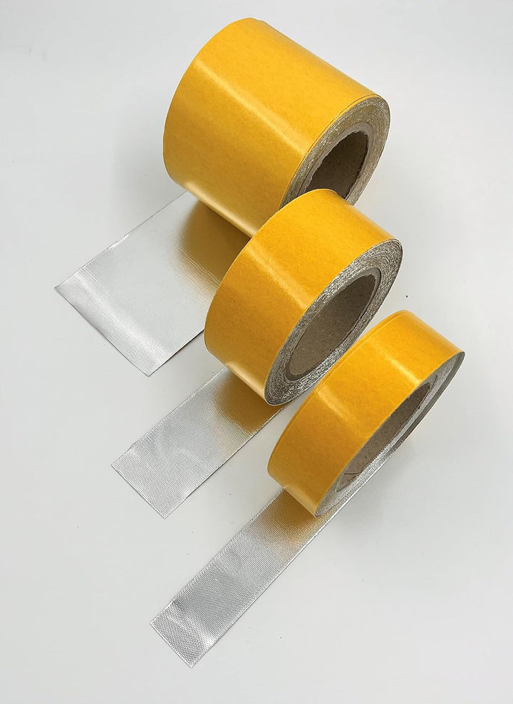 Selbstklebendes Hitzeschutz Tape/Hitzeschutzband - aluminiumbeschichtet - bis 500°C (10cm x 5m), 10c