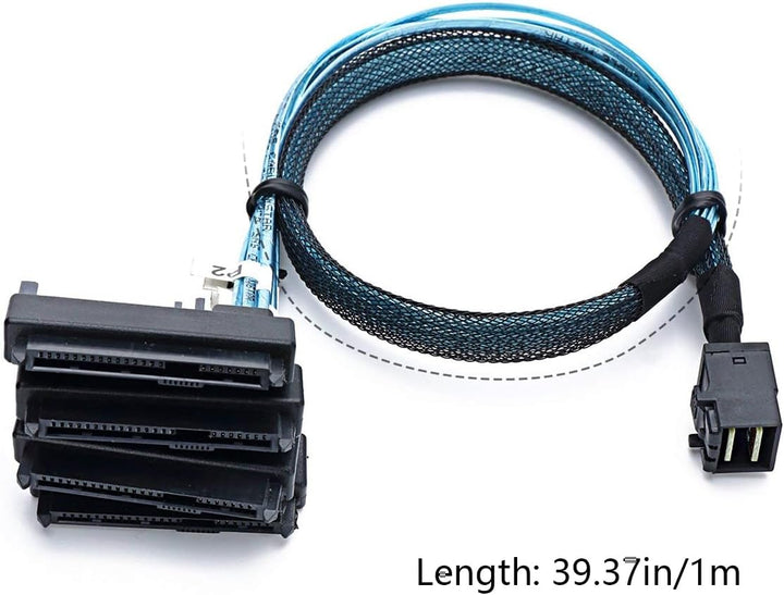 SFF-8087-Anschluss Mini SAS 36 SFF-8087 bis (4) SFF-8482-Anschlüsse mit SATA-Stromversorgung 1 m