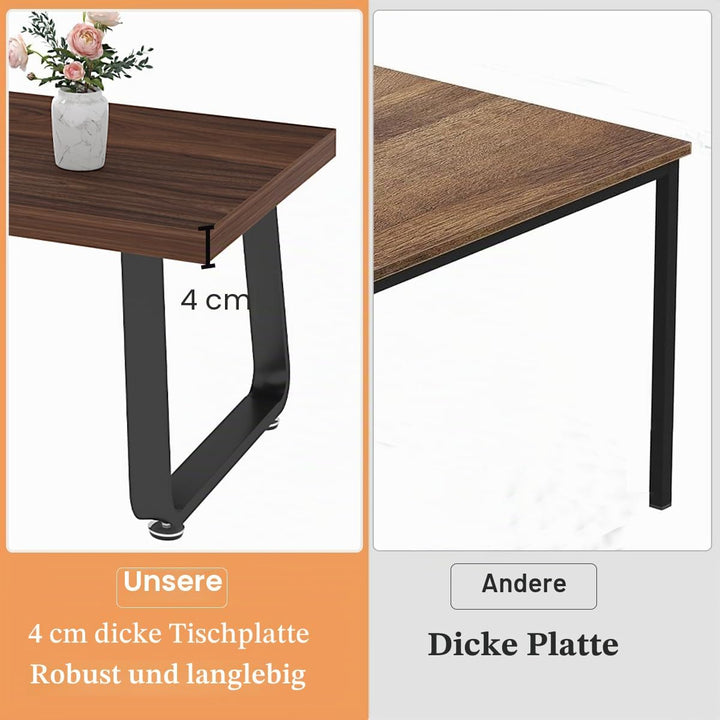 HSH Couchtisch Holz Wohnzimmertisch Industrie Design Beistelltisch für Wohnzimmer Sofatisch Elegante