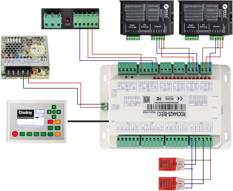 Cloudray Ruida Rdc6442S CO2 Controller DSP Controller Rdc6442 CO2 Laser Ruida Controller Laser Cutte