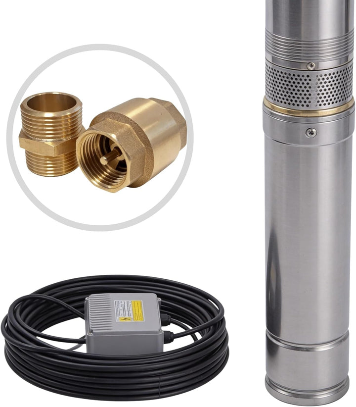 Brunnenpumpe 2,5 Zoll 250 Watt 4,3 Bar 2700 L/h Pumpe Zisterne, Tauchpumpe bis 3% sandverträglich