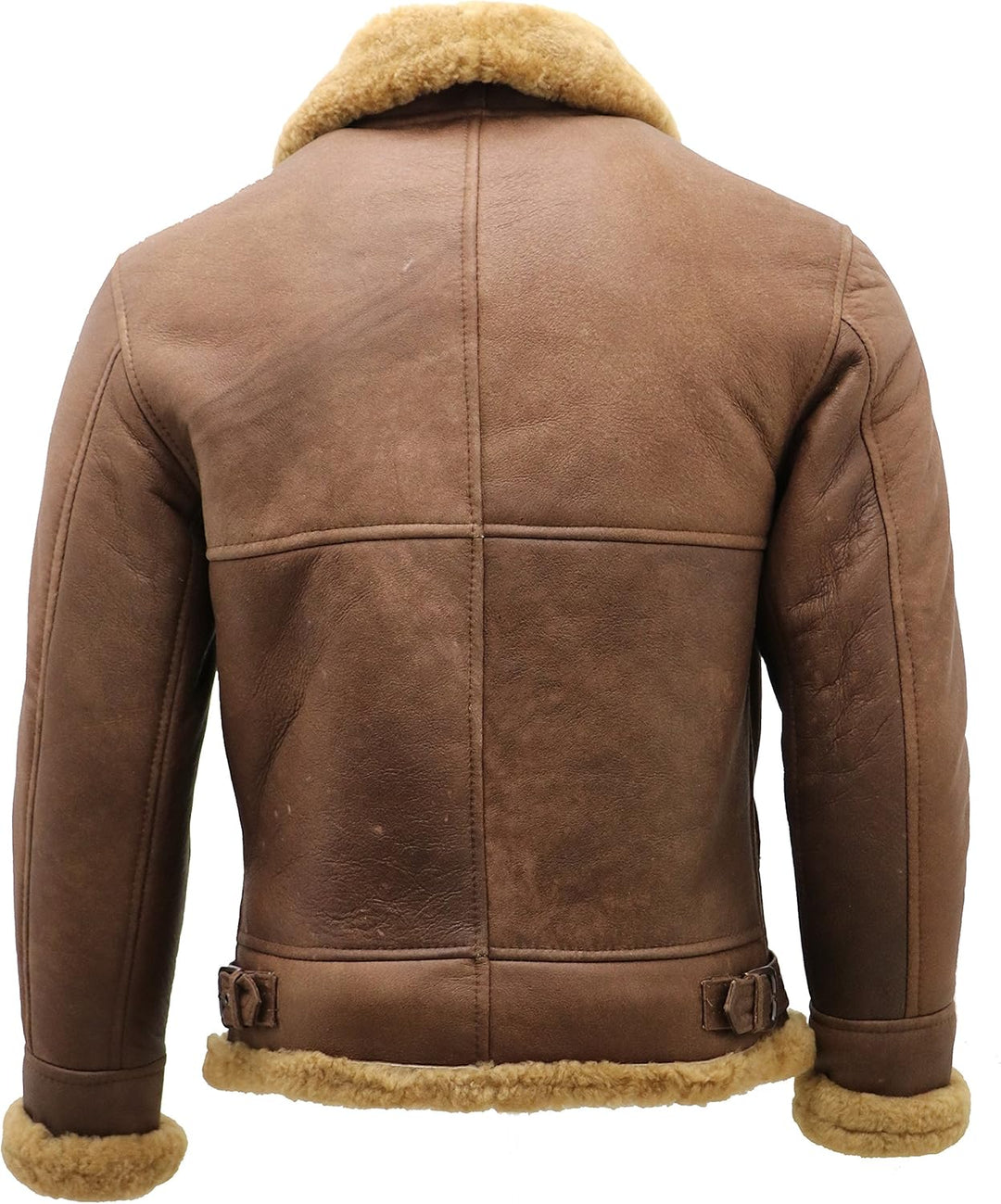 Herren Braun B3 Shearling Schaffell WW 2 Bomber Leder Fliegend Flieger Jacke XS Braun, XS Braun