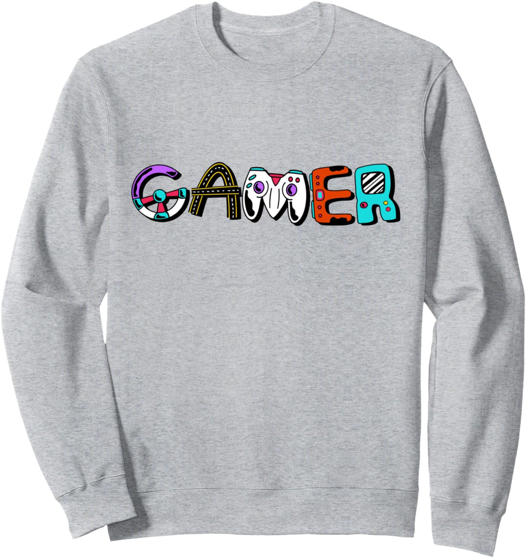 Kinder Gamer Schriftzug l Niedliche Gaming Controller Grafik Sweatshirt