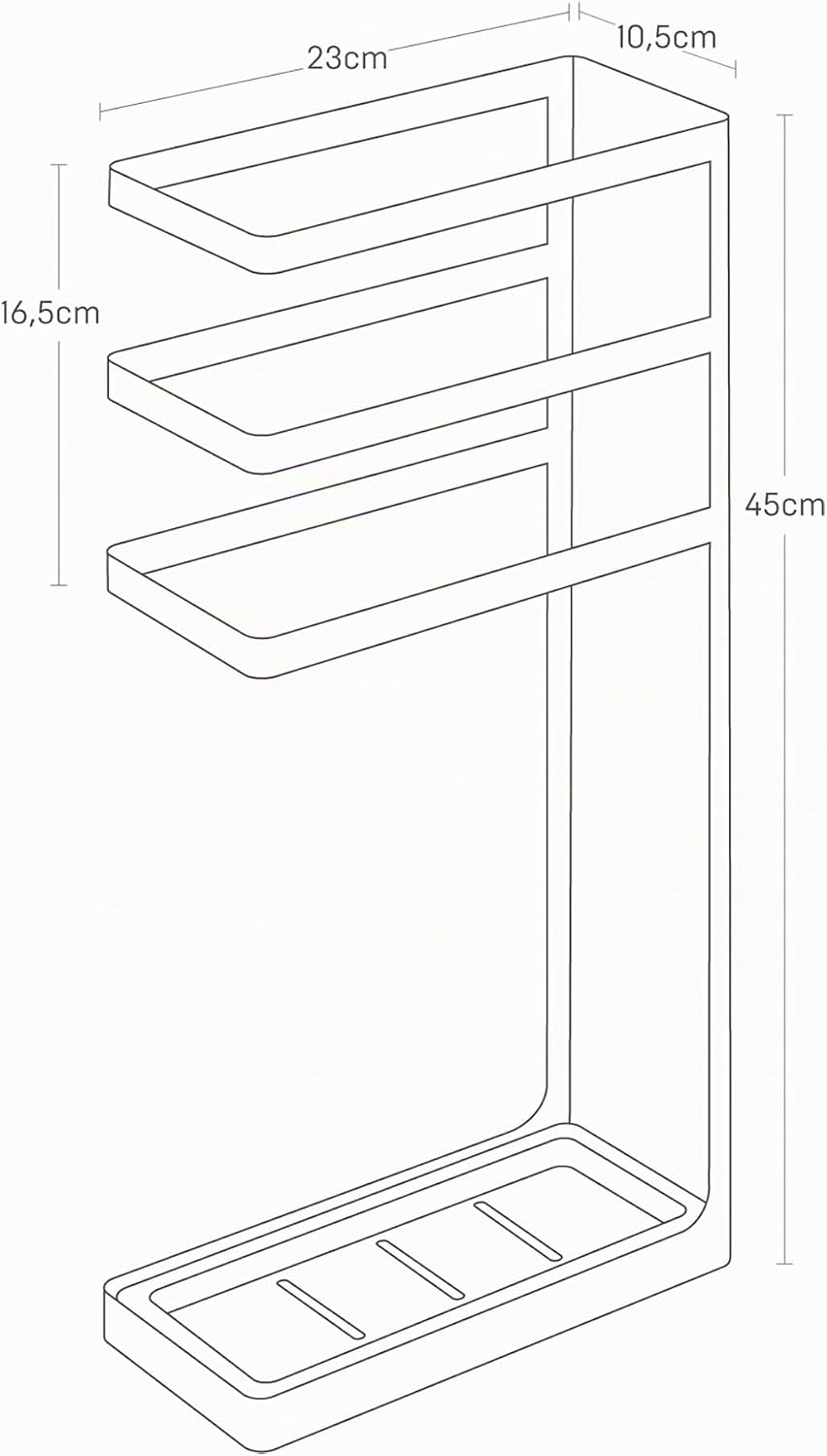 Yamazaki Layer Schirmständer, Stahl, Weiss, One Size Weiss, Weiss
