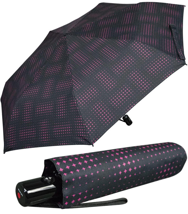 Knirps Taschenschirm Slim Duomatic Auf-Zu-Automatik Stars Black, Stars Black