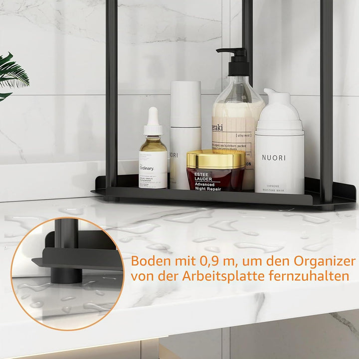 2 Etagen Eckregal Badezimmer Stehend,Platz Sparen Edelstahl Eckregal Klein Duschregal Stehend,Gewürz