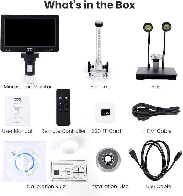 Digital Mikroskop MT2, Matatastudio 7-Zoll IPS 1080P USB Mikroskop unterstützt bis zu 1200x-Digitale