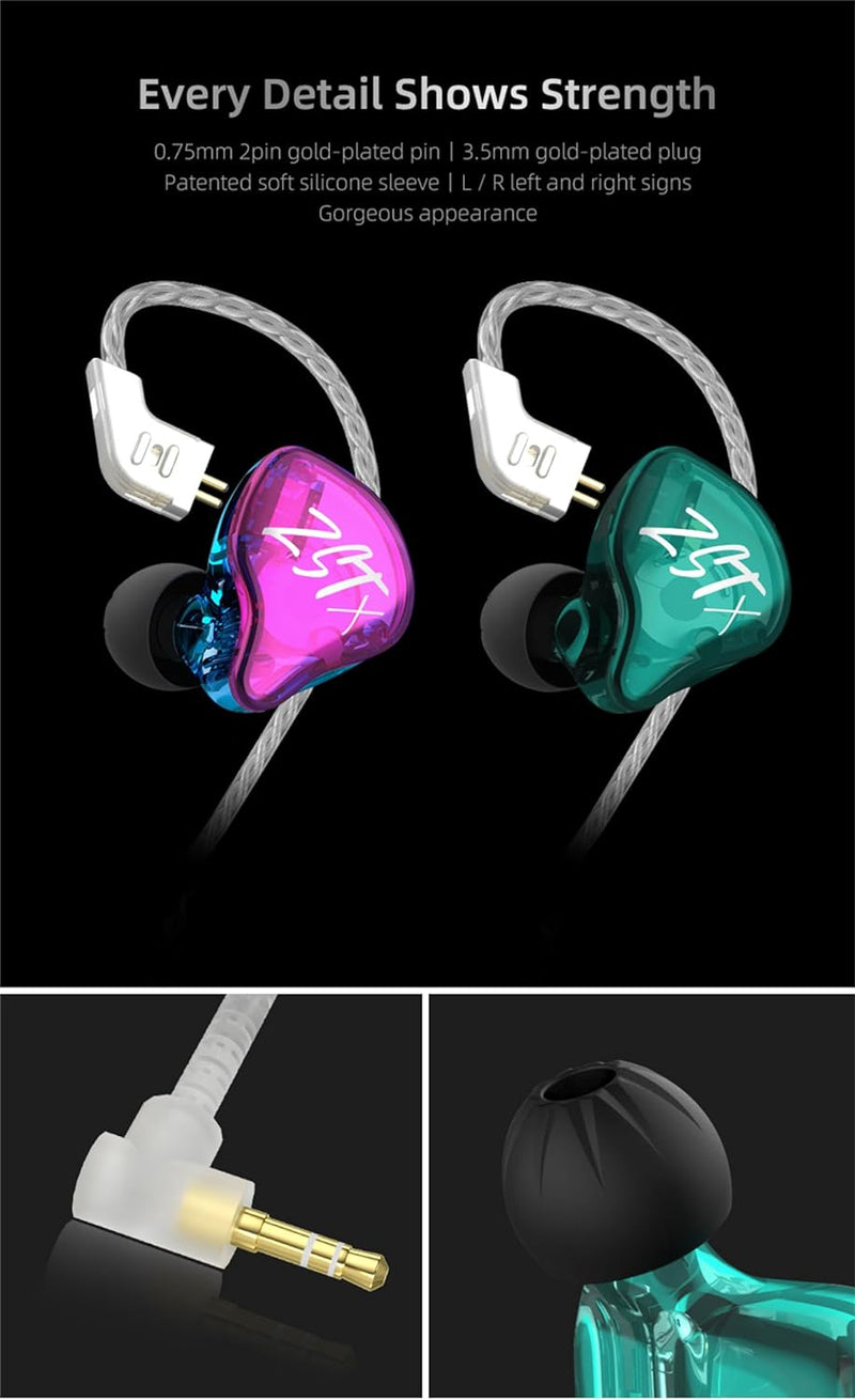 Yinyoo KZ ZST X Hybrid 1BA+1DD In-Ear-Monitor-Ohrhörer Balance-Armatur mit dynamischem In-Ear-Kopfhö