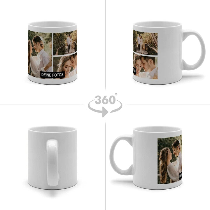 XL Tasse 'Collage' - Personalisierte Fototasse mit eigenem Foto und Text - Grosse Tasse selbst gesta