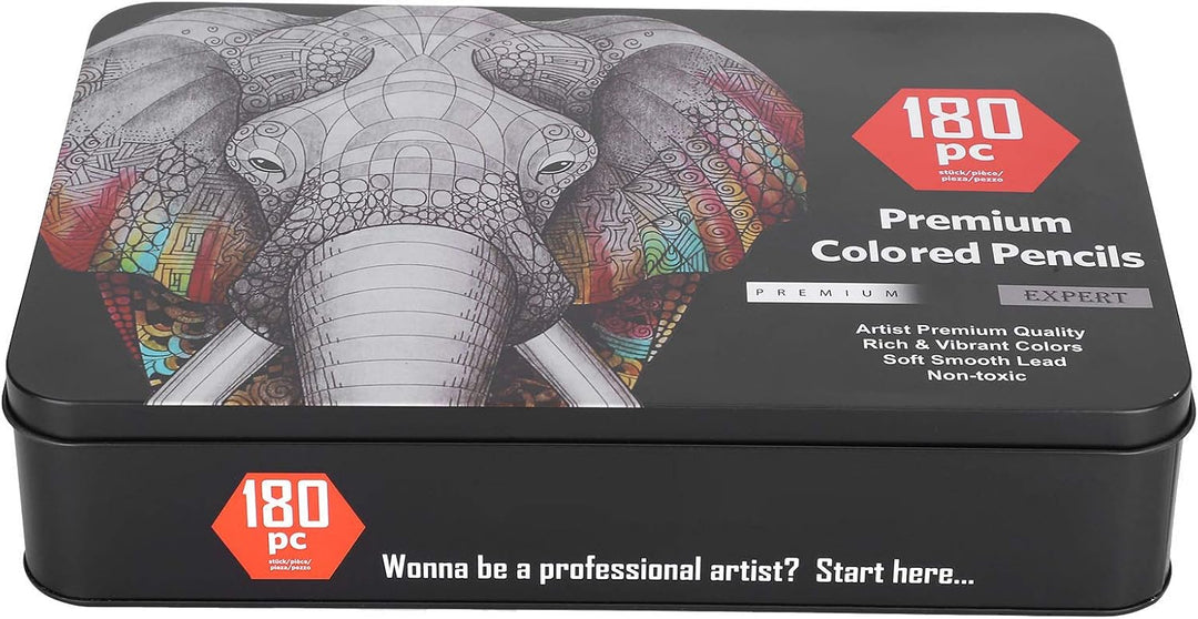 Zerodis 180pcs Holzskizzenstifte Set, farbige Kunststifte Sketch Travel Set Künstler Drawing Kit Prä