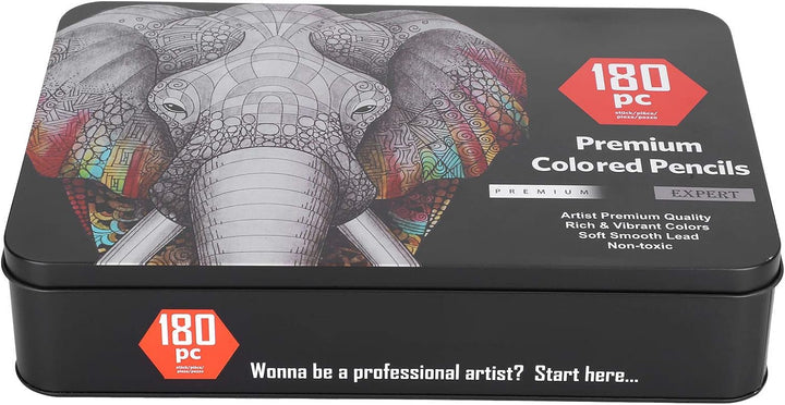 Zerodis 180pcs Holzskizzenstifte Set, farbige Kunststifte Sketch Travel Set Künstler Drawing Kit Prä