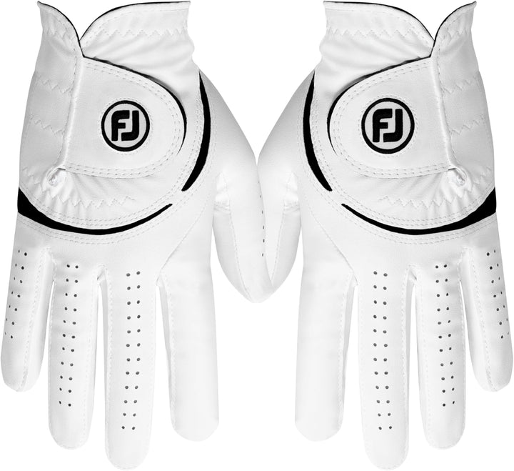 FootJoy WeatherSof Golfhandschuh für Damen, Weiss Weiss/opulenter Garten S Beidhändig, Weiss/opulent