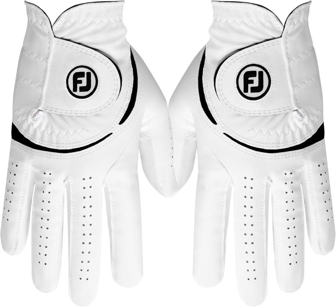 FootJoy WeatherSof Golfhandschuh für Damen, Weiss Weiss/opulenter Garten M Beidhändig, Weiss/opulent