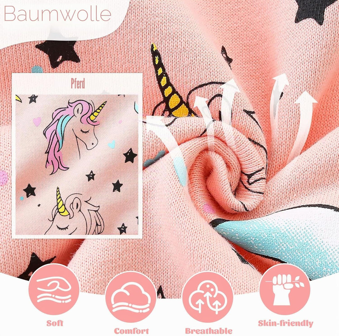 Zip Up Hoodie Jungen Mädchen Kapuzenpullover Langarm Baumwolle Sweatjacke Einhorn Traktor Hoody Swea