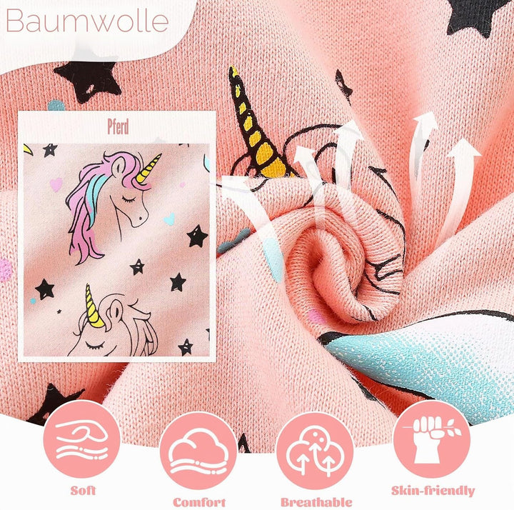 Zip Up Hoodie Jungen Mädchen Kapuzenpullover Langarm Baumwolle Sweatjacke Einhorn Traktor Hoody Swea