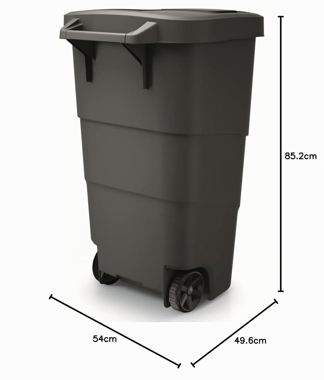 Prosperplast Wheeler 110L Müllbehälter mit Rädern und Deckel Mülltonne Müllgrossbehälter Grossmüllto
