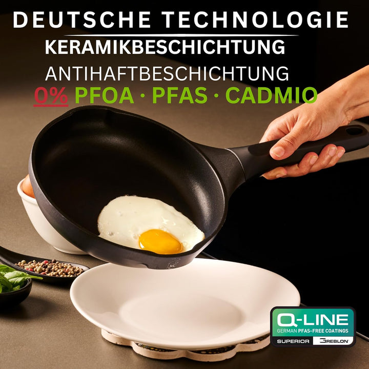 Bratpfanne 20 cm Induktionsgeeignet,Spülmaschinengeeignet, einfache Reinigung, entwickelt mit deutsc