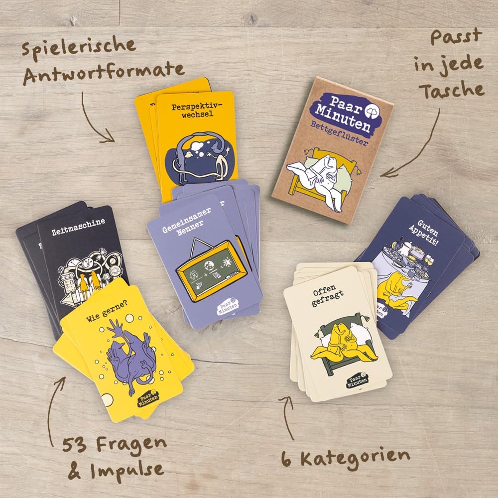 PaarMinuten Bettgeflüster – 53 spielerische Gesprächskarten für Paare und Eltern, liebevolle Geschen