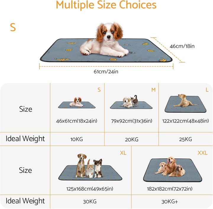 Waschbar Welpen Unterlagen Haustier 2pcs 79*92cm Trainingspads PIPI Matten für Hunde Wiederverwendba