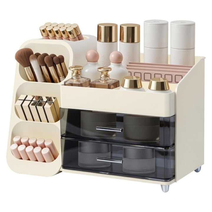 Kosmetik Organizer mit Schubladen,Schminktisch Organizer Grosse für Makeup,Schminke und Skincare Auf