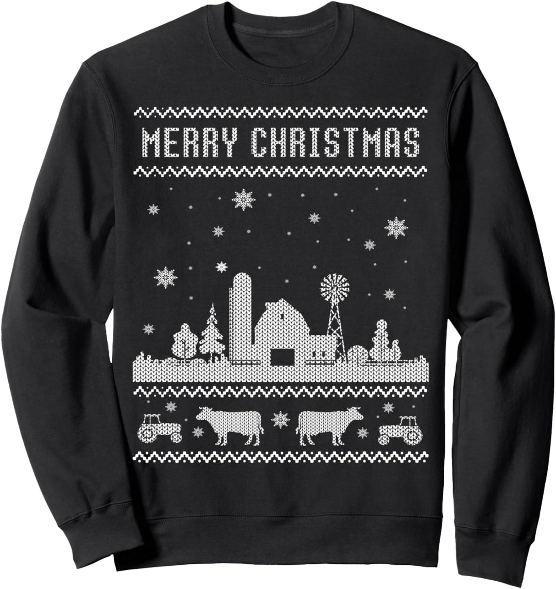 Farm Farmer Family Farm Ugly Christmas Sweater Style Sweatshirt