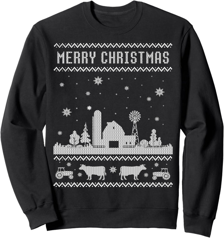Farm Farmer Family Farm Ugly Christmas Sweater Style Sweatshirt