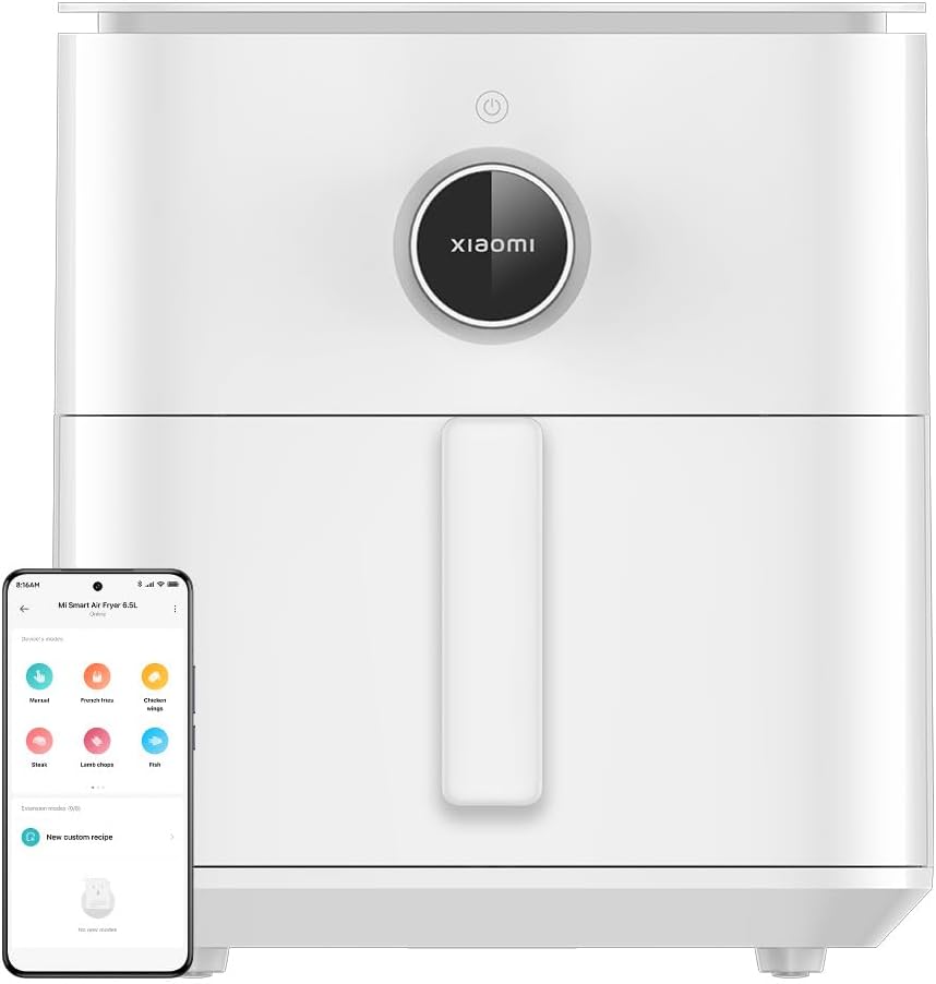 Xiaomi Heissluftfritteuse 6,5L XXL Smart Air Fryer Heissluft Fritteuse, 11 Programmen, Vorheizen&War