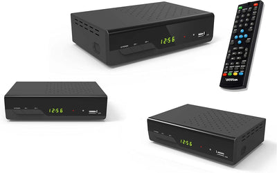 Vantage VT-92 T-HD Receiver (DVB T2, HEVC, Display, USB, HDMI, SCART, Mediaplayer) schwarz Single, S