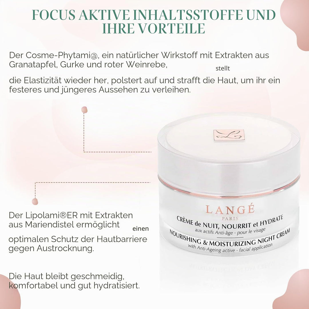 LANGE PARIS NÄHRENDE NACHTCREME/SPIELZENDREHEND, 50 ml