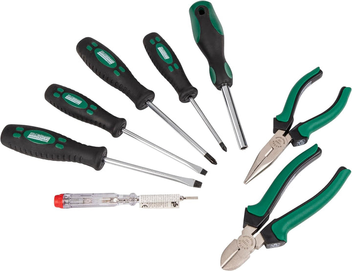 Brüder Mannesmann Werkzeuge M29032 Werkzeugkoffer, 47-teilig, Grün (Matt), (L x B x H) 335 x 335 x 1