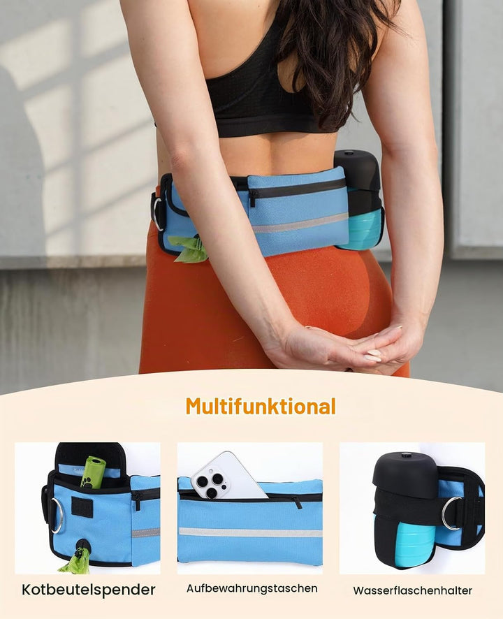 pecute Joggingleine Hunde mit Bauchgurt, Laufgürtel Hundeleine für Grosse und Mittelgrosse Hunde, Le