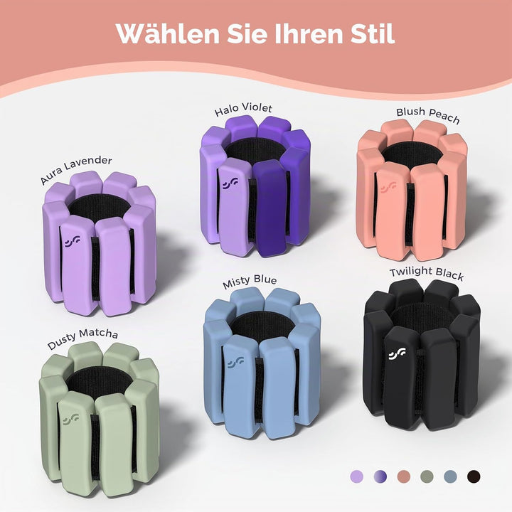 Sportneer tragbare Gewichtsmanschetten – 2er-Set (Jeweils 1 kg) für Damen und Herren, modisches knöc