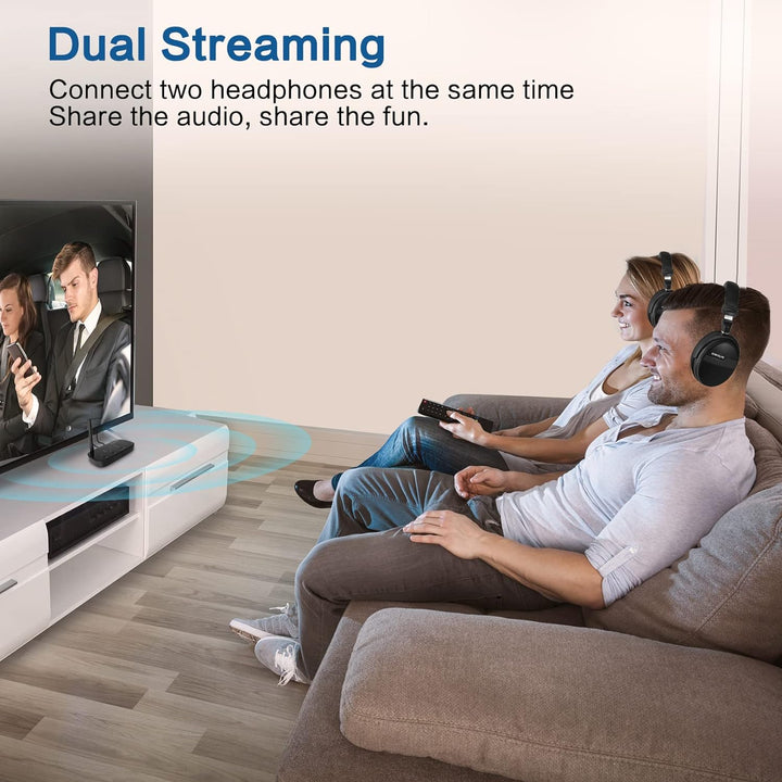 SIMOLIO JH201D Bluetooth Transmitter für TV, aptX Low Latency Bluetooth Sender Adapter für 2 BT Kopf