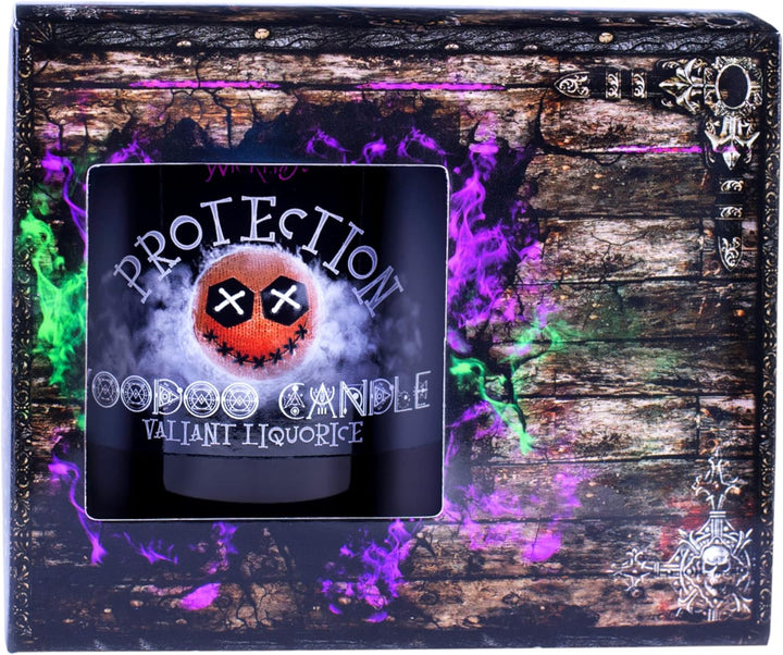 Naturally Wicked Voodoo Schutz Kerze | Inc Voodoo Puppe & Kristallstab | Vegane Kristallzauberkerze