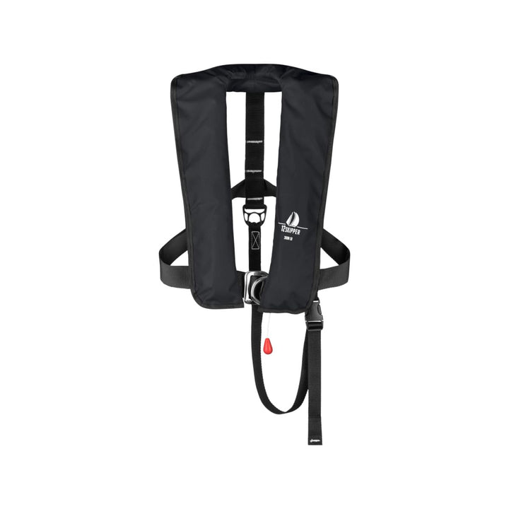 12skipper Automatik Rettungsweste ISO 300N mit Harness, Schwimmweste Schwarz, Schwarz