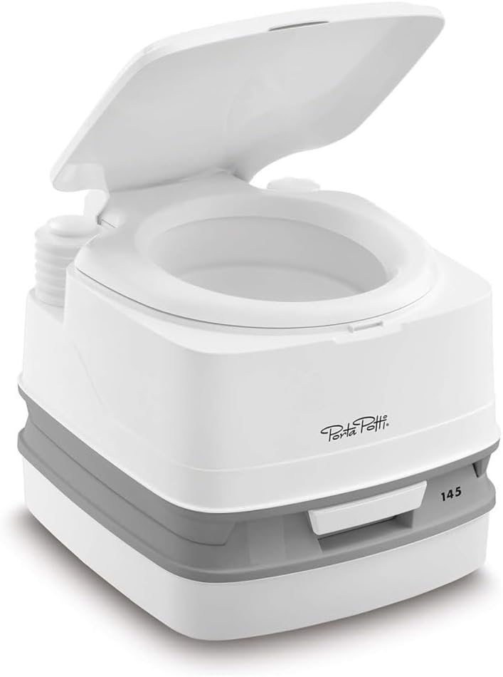 Thetford 92802 Porta Potti 145 Tragbare Toilette Qube, Weiss-Grau, 330 x 383 x 427 mm Porta Potti 14