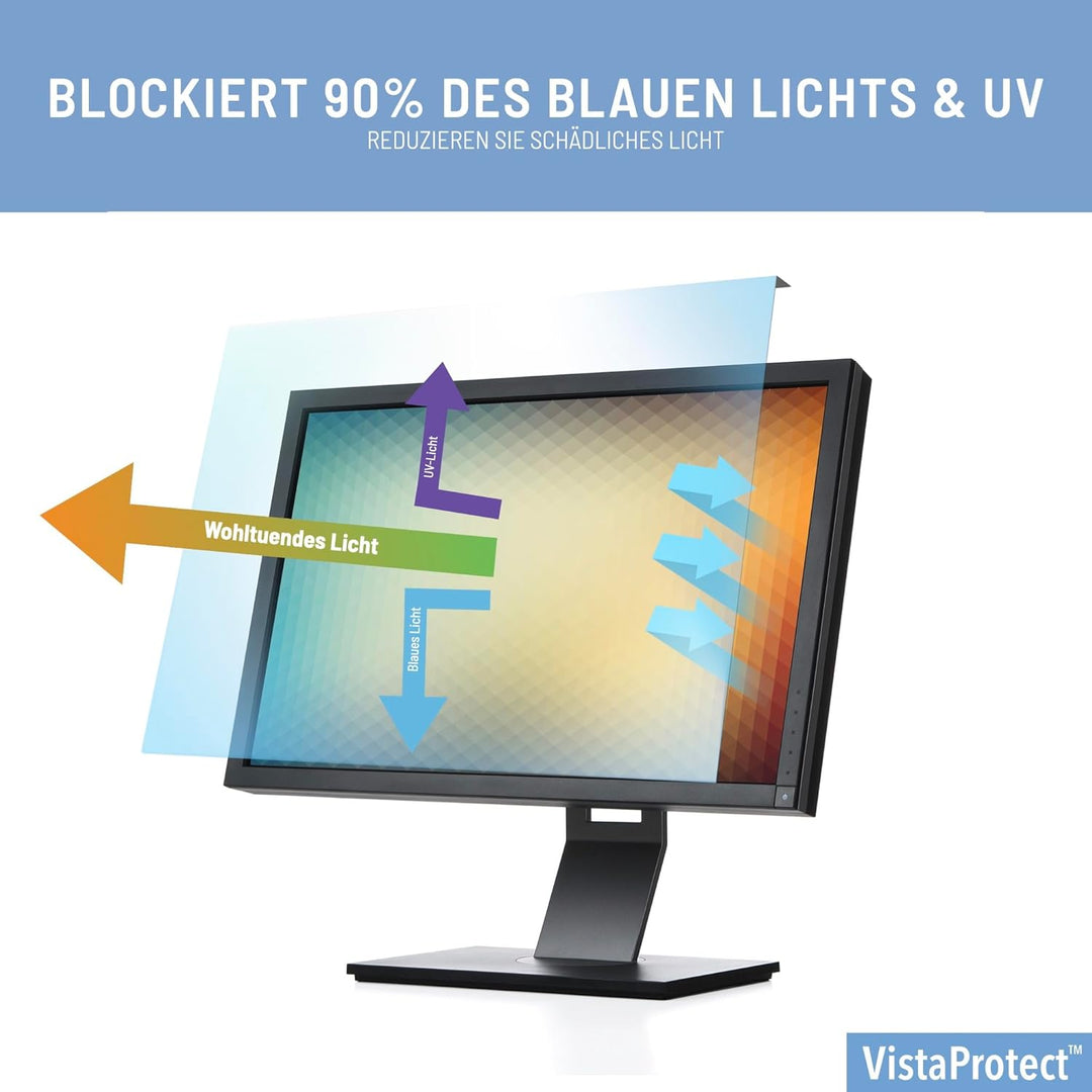 VistaProtect - Premium Anti-Blaulichtfilter und -Schutz für Computermonitore, Abnehmbar (20" bis 22"