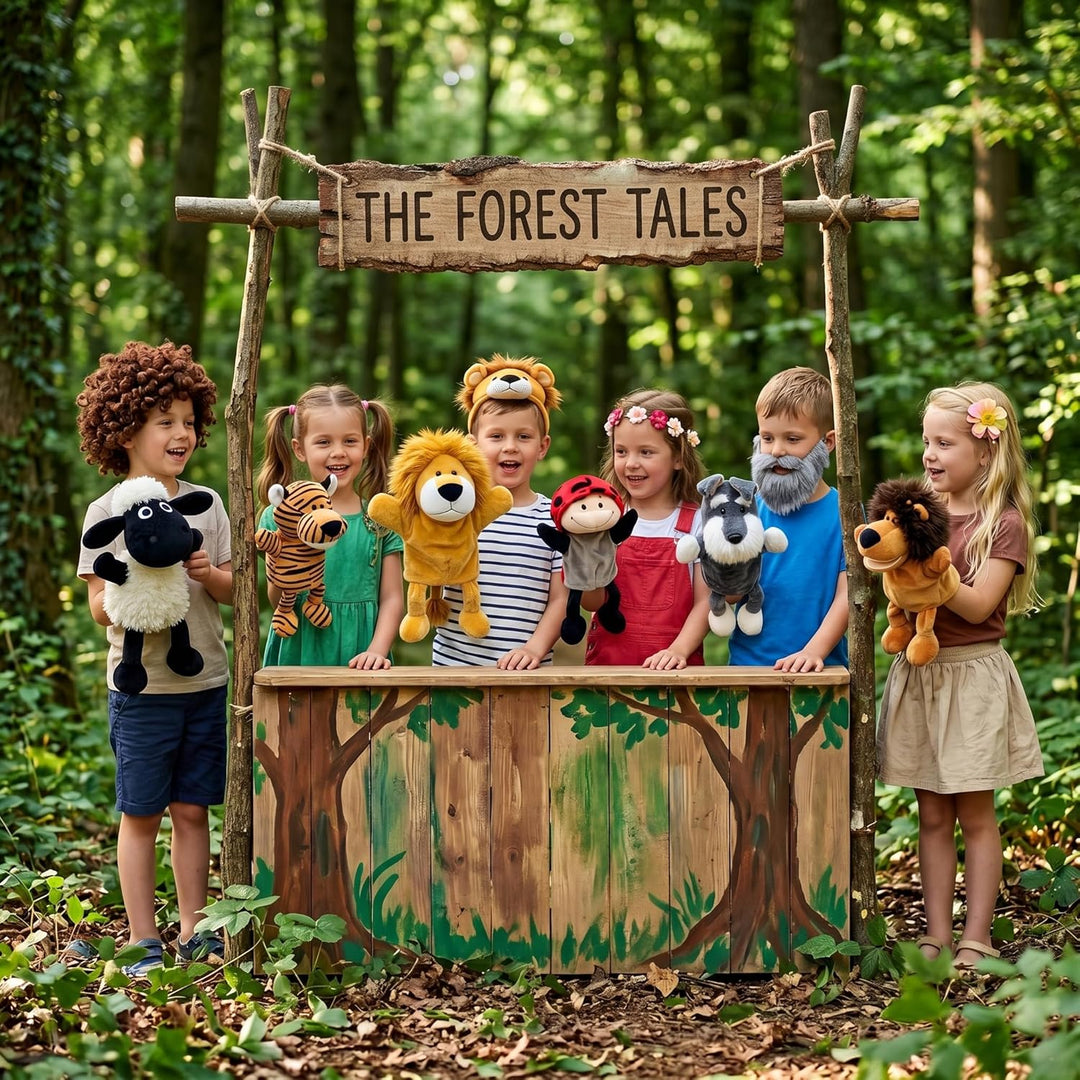 Tier-Handpuppen für Kinder, Kleinkind, inklusive Wolf, Tiger, Löwe, Affe mit Beinen, perfekt für Ges