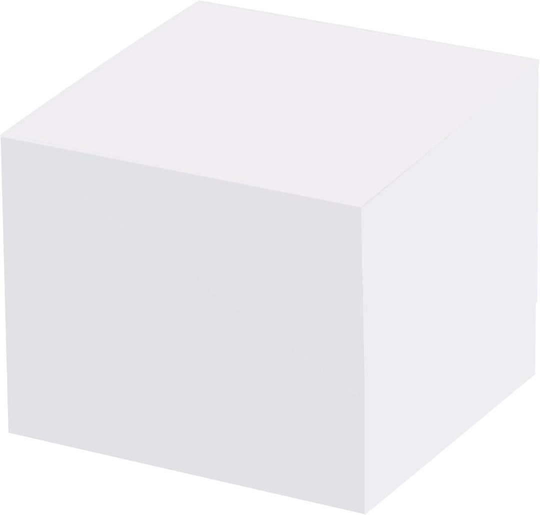 D.RECT Zettelbox Zettelkasten Kunststoff, 85x85x80mm circa700blatt, Weissgefüllt, 6 Stück Ersatzpapi