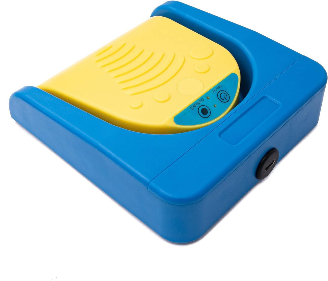 System-S Bluetooth Fusspedal kabellos mit USB 3.1 Typ C Anschluss für PC Hotkeys Blau Gelb