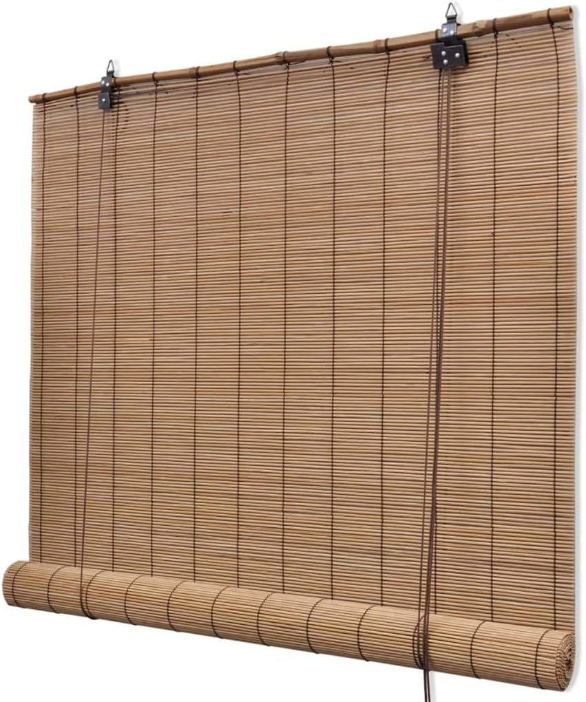 WIFESE 2 STK. Bambusrollos 80x160 cm Braun Raffrollo Mit HakenaufhäNgung Bambusvorhang Rollos FüR Fe