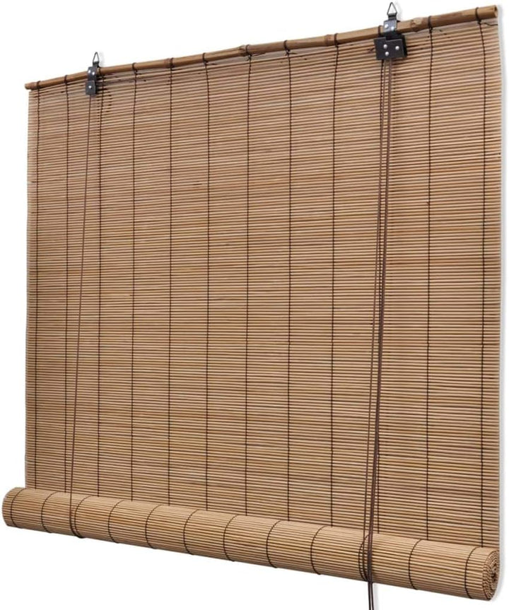 WIFESE 2 STK. Bambusrollos 80x160 cm Braun Raffrollo Mit HakenaufhäNgung Bambusvorhang Rollos FüR Fe