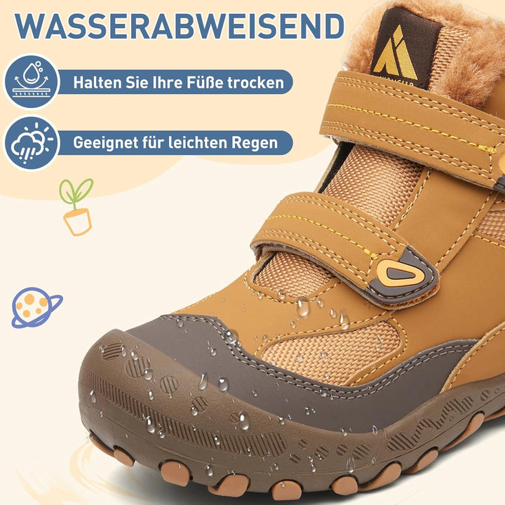 Mishansha Kinder Winterschuhe Mädchen Winterstiefel Warm Schneestiefel Gefüttert Boots Wasserdicht 3