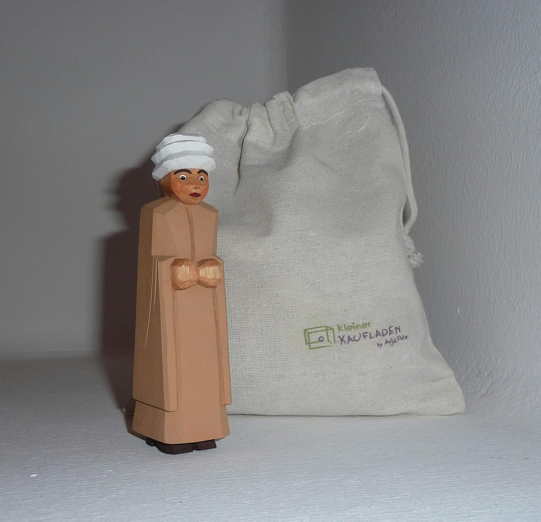 Berber mit Baumwollbeutel Krippenfigur